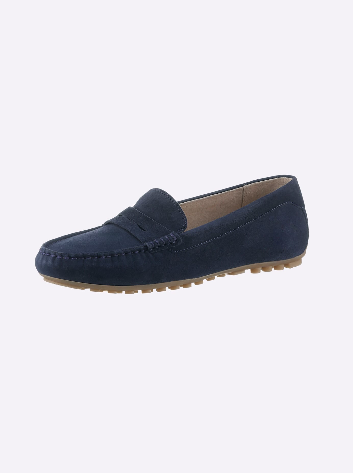 Slipper CAPRICE, Damen, Gr. 40, blau (marine), Veloursleder, Schuhe Slipper