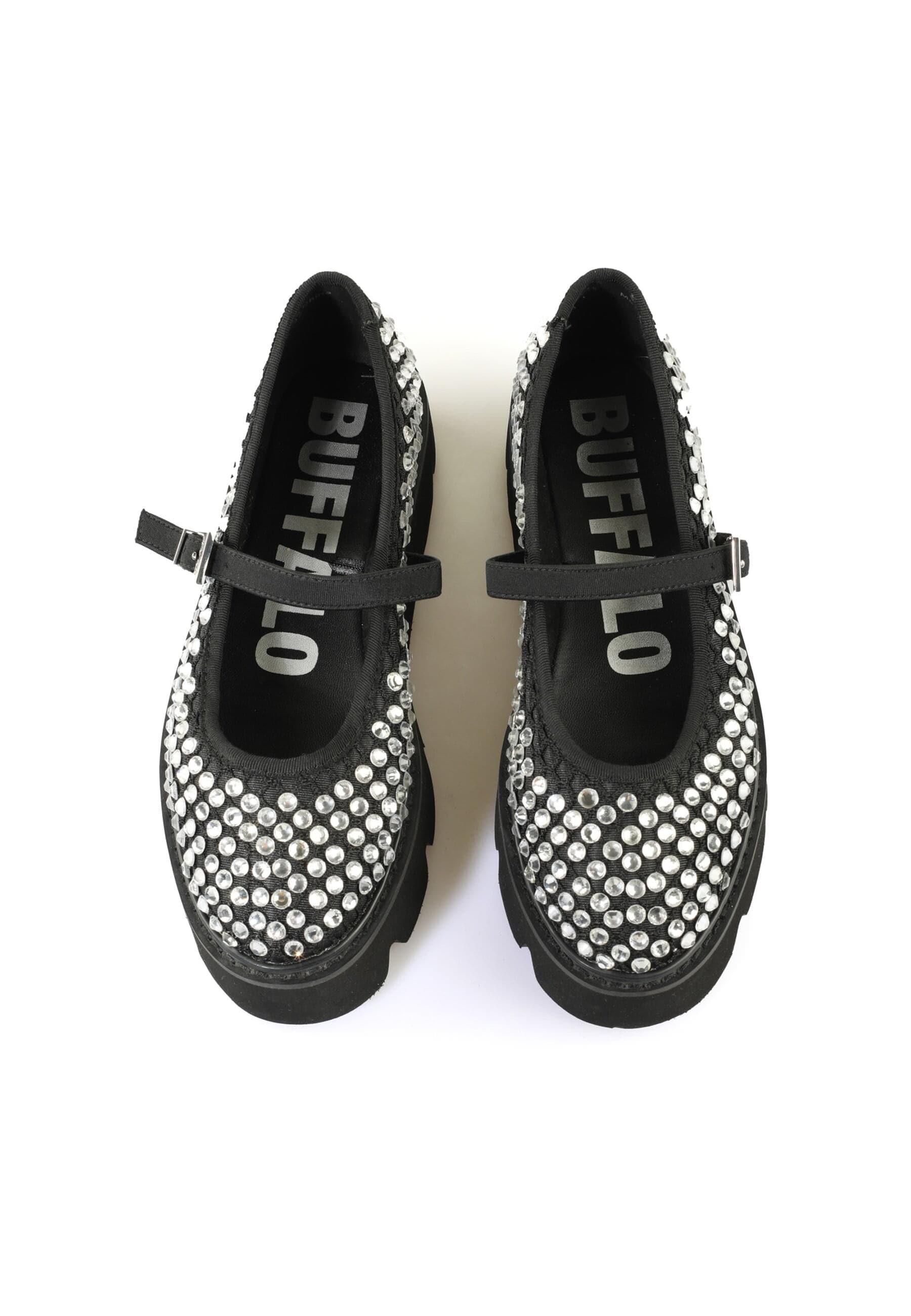 Trainingsschuh BUFFALO "Buffalo Glam -Vegan Lycra", Damen, Gr. 36, schwarz, silber, Kunstfaser, unifarben, Schuhe