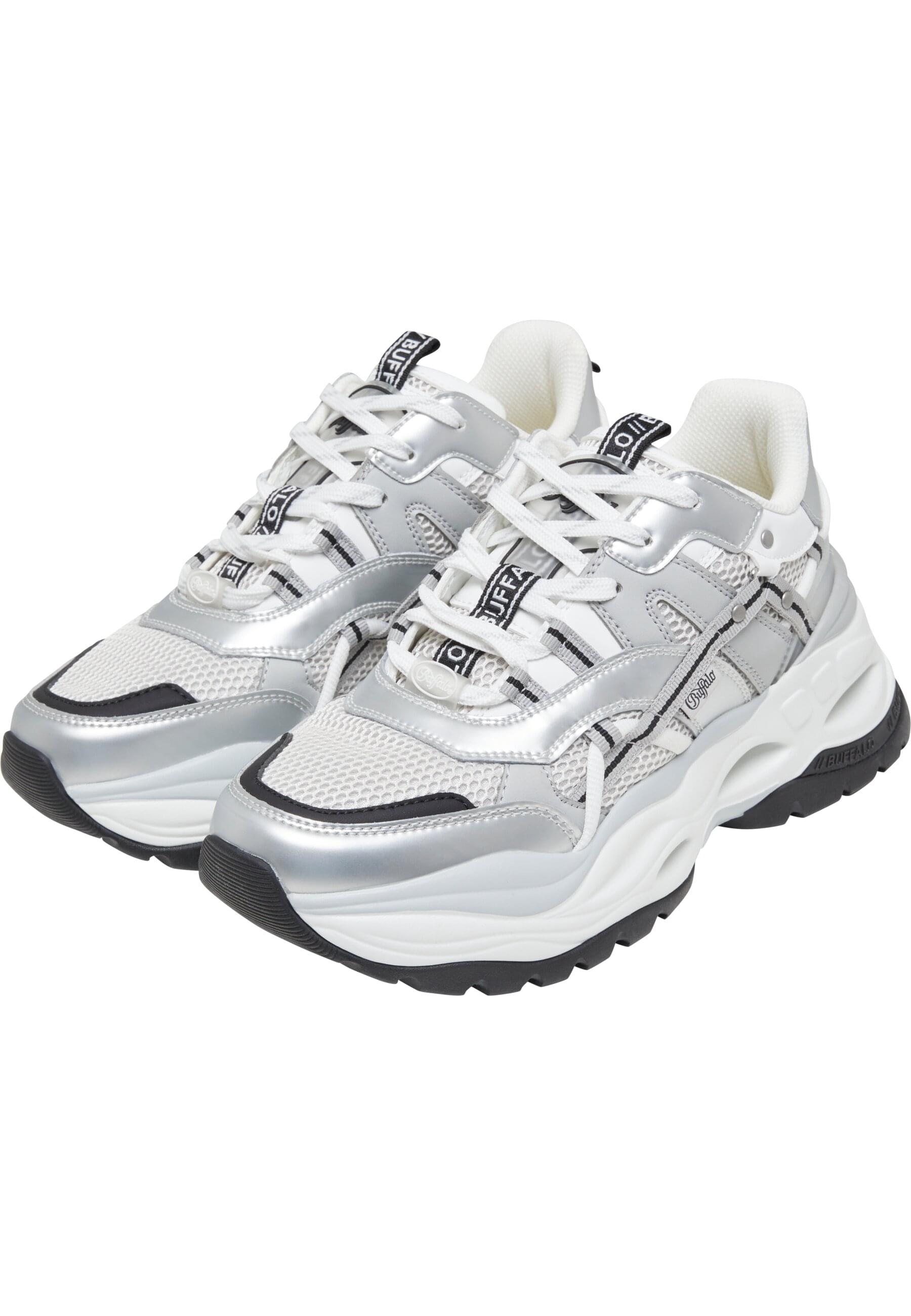 Trainingsschuh BUFFALO "Buffalo TRIPLET HOLLOW", Damen, Gr. 40, weiß, schwarz, silber, Schuhe