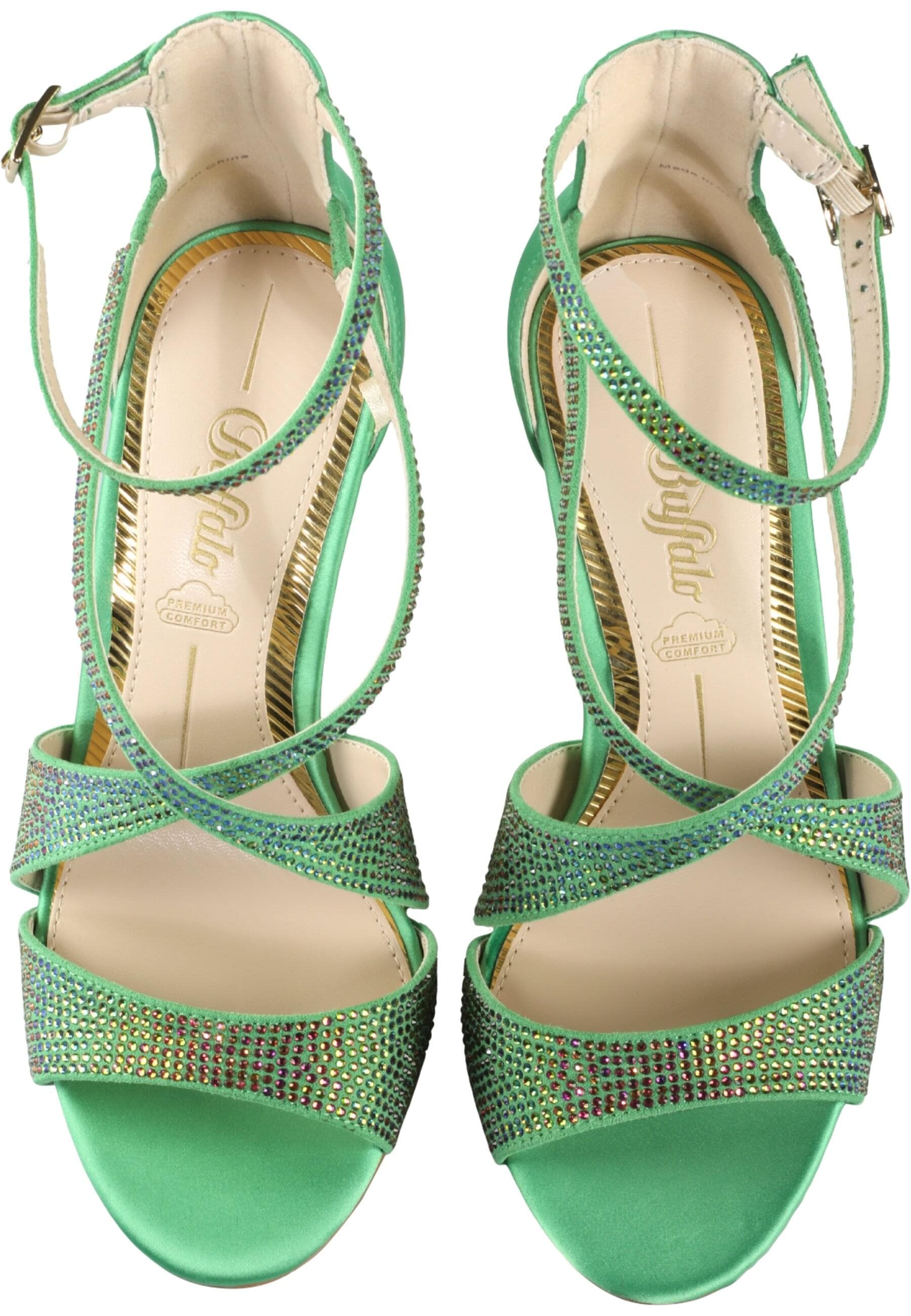 High-Heel-Pumps BUFFALO "Buffalo MIRANDA SPARK", Damen, Gr. 41, grün multi, unifarben, Schuhe