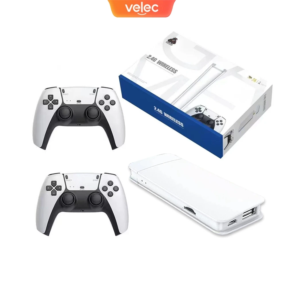Velec M15 Game Stick 4K Mini Console de jeu vidéo rétro 20000 jeux intégrés manette de jeu sans fil contrôleur de jeu vidéo pour 2 joueurs