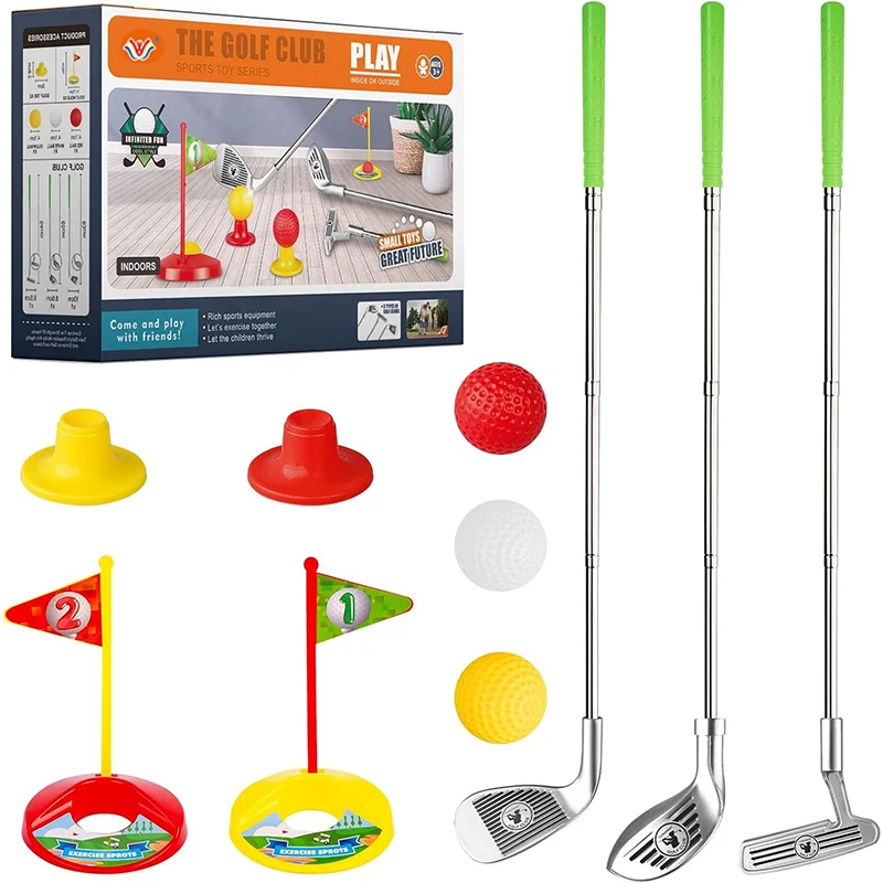1 set di mazze da golf per bambini, giocattoli per sport all'aria aperta, giochi sportivi, set di mazze da golf retrattili interattive per interni competitivi