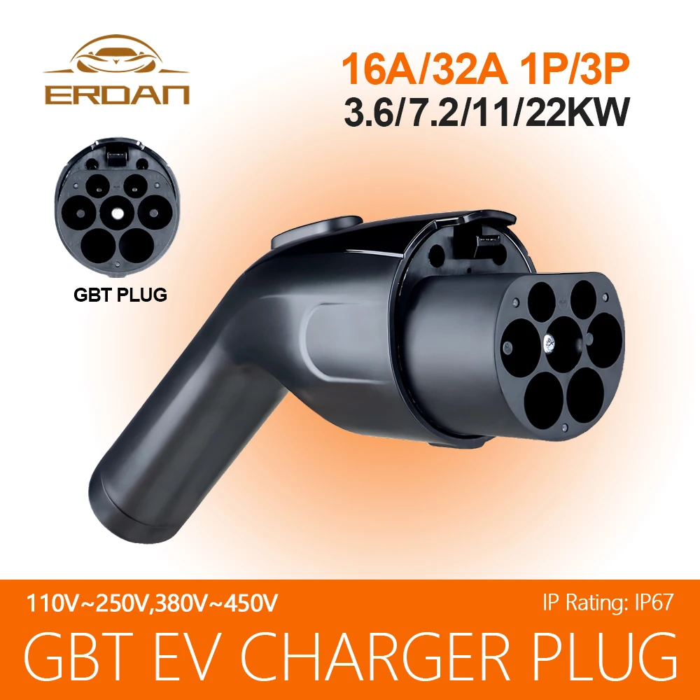 Kolanky GBT Ladestecker 16A 1P 3,6KW 32A 1P 7,2KW 16A 3P 11KW 32A 3P 22KW Ersatz für China Elektrofahrzeug Hybride Autos Image