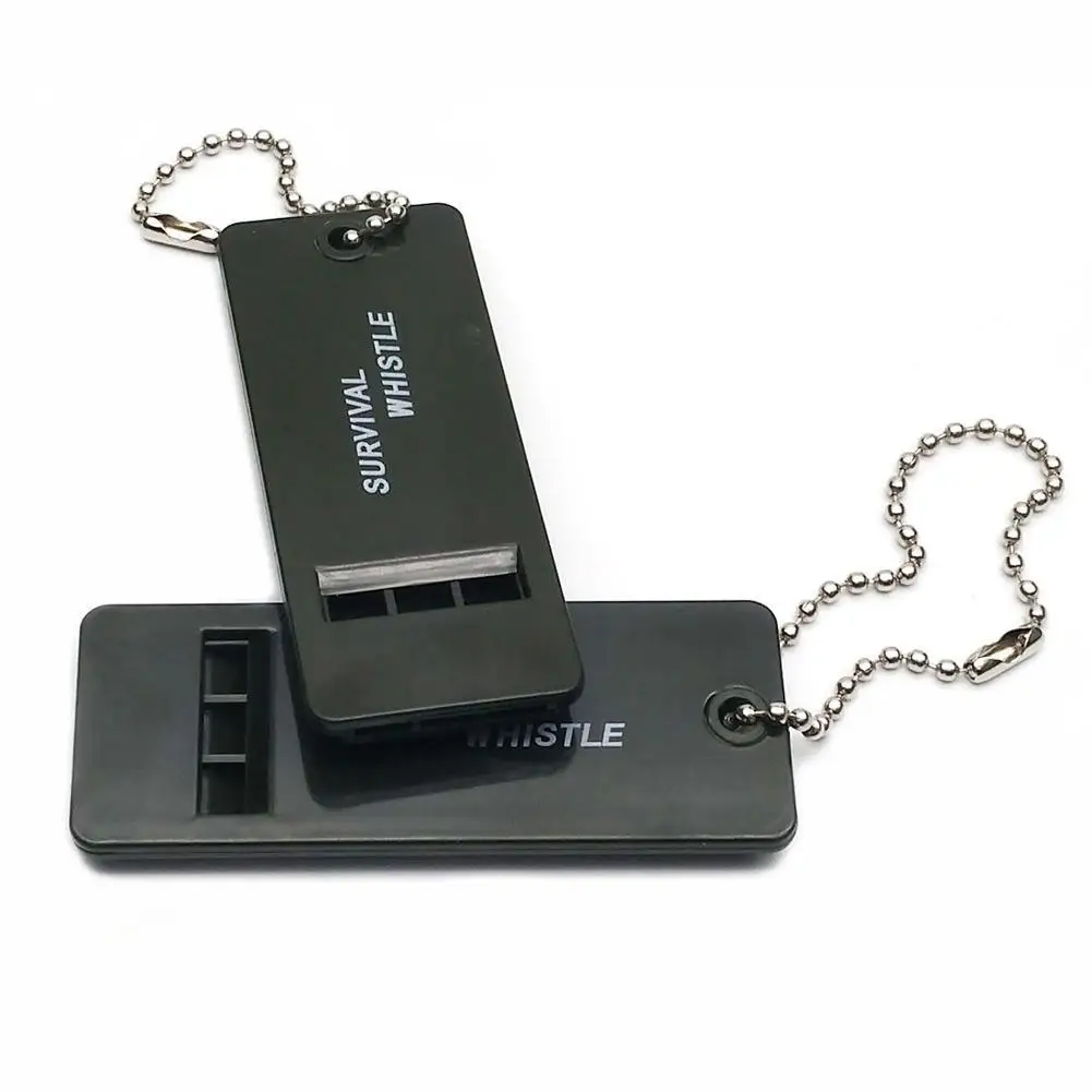 1/2PCS Überlebenspfeifen aus Kunststoff, super laute Notfallpfeife mit Schlüsselanhänger für Camping, Wandern, Angeln, Outdoor-Sport, Reisen Image