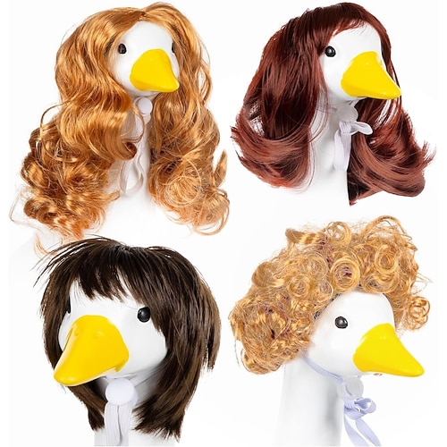 1 vestito da oca da veranda parrucche-corte festive set di costumi da oca riccia, parrucche a tema per decorazioni natalizie per cortile, patio e giardino