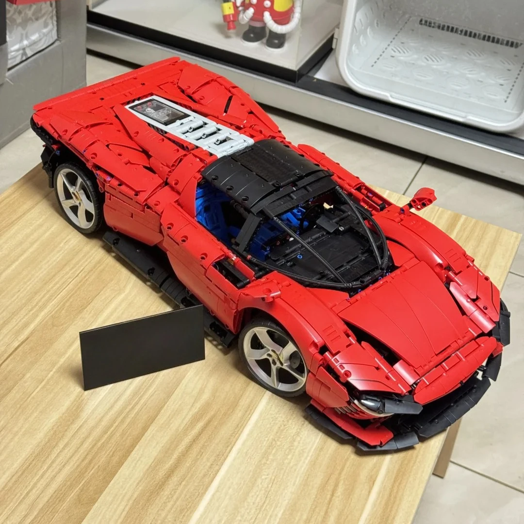 Red Race Car Model Building Blocks Sets 1:8 Car Model Toys Compatible With Legoed Particles Suitable For Christmas Gifts 42143 ﻿