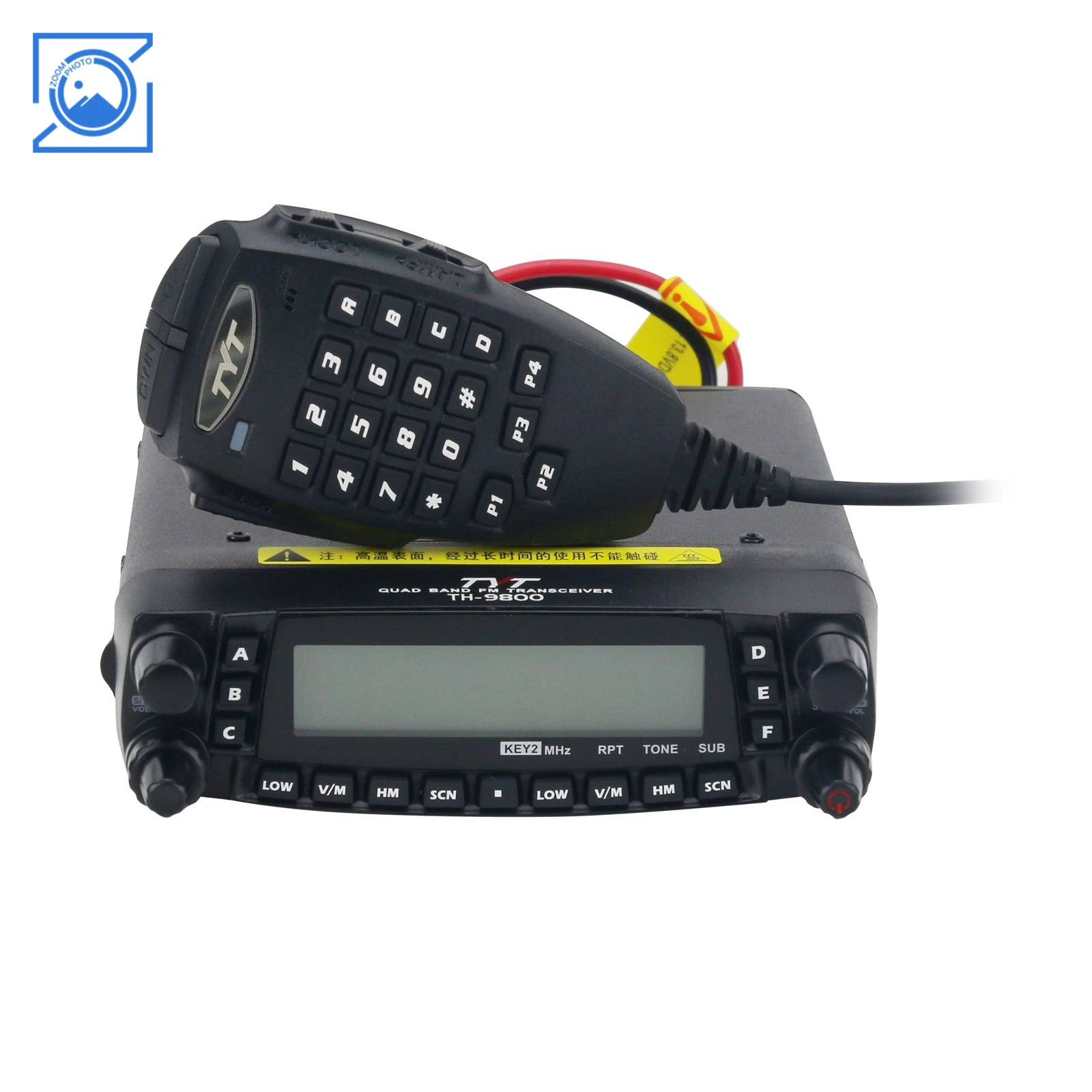 50W TYT TH-9800 PLUS Full Quad Band Display FM Amateur Mobilfunk-Transceiver mit tragbarem Walkie-Talkie-Mikrofon Image