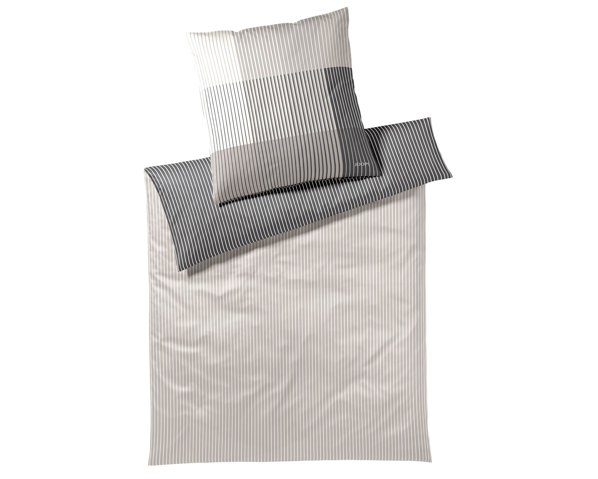 JOOP! »Divided« Stone 4113-09 Bettwäsche / 200x220 cm / 2x 80x80 cm Image