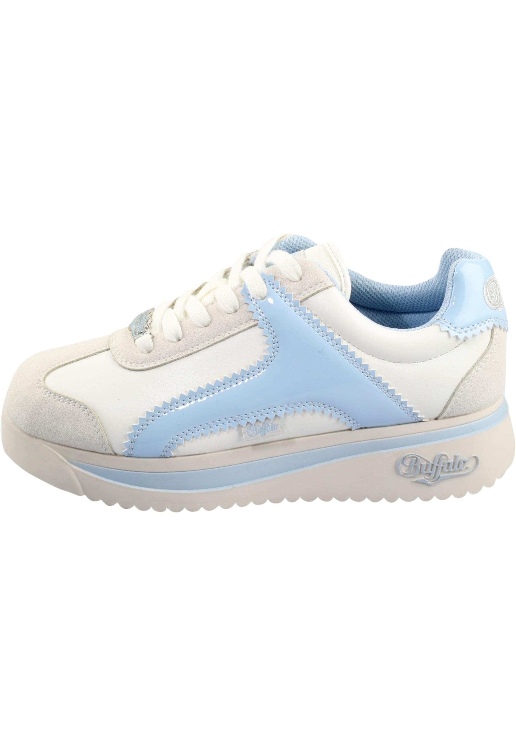 Trainingsschuh BUFFALO "Buffalo MALIBU", Damen, Gr. 38, cream, blau, weiß, Polyurethan, Schuhe