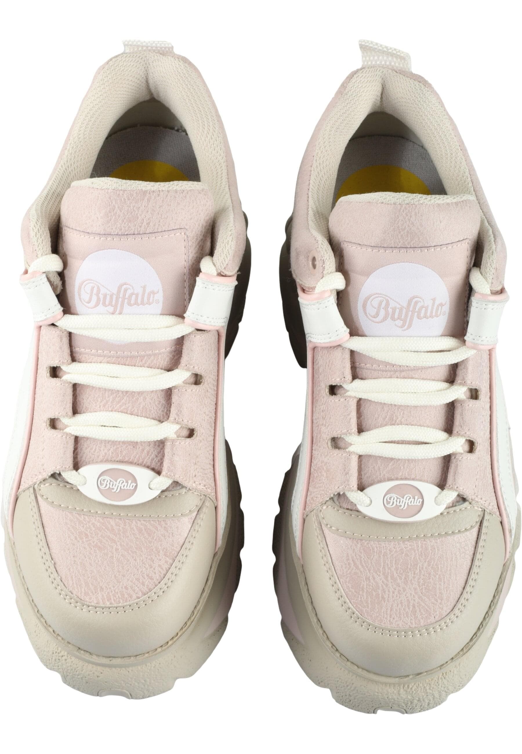 Trainingsschuh BUFFALO "Buffalo 1339-14 2.0", Damen, Gr. 39, taupe, pink, weiß, Schuhe