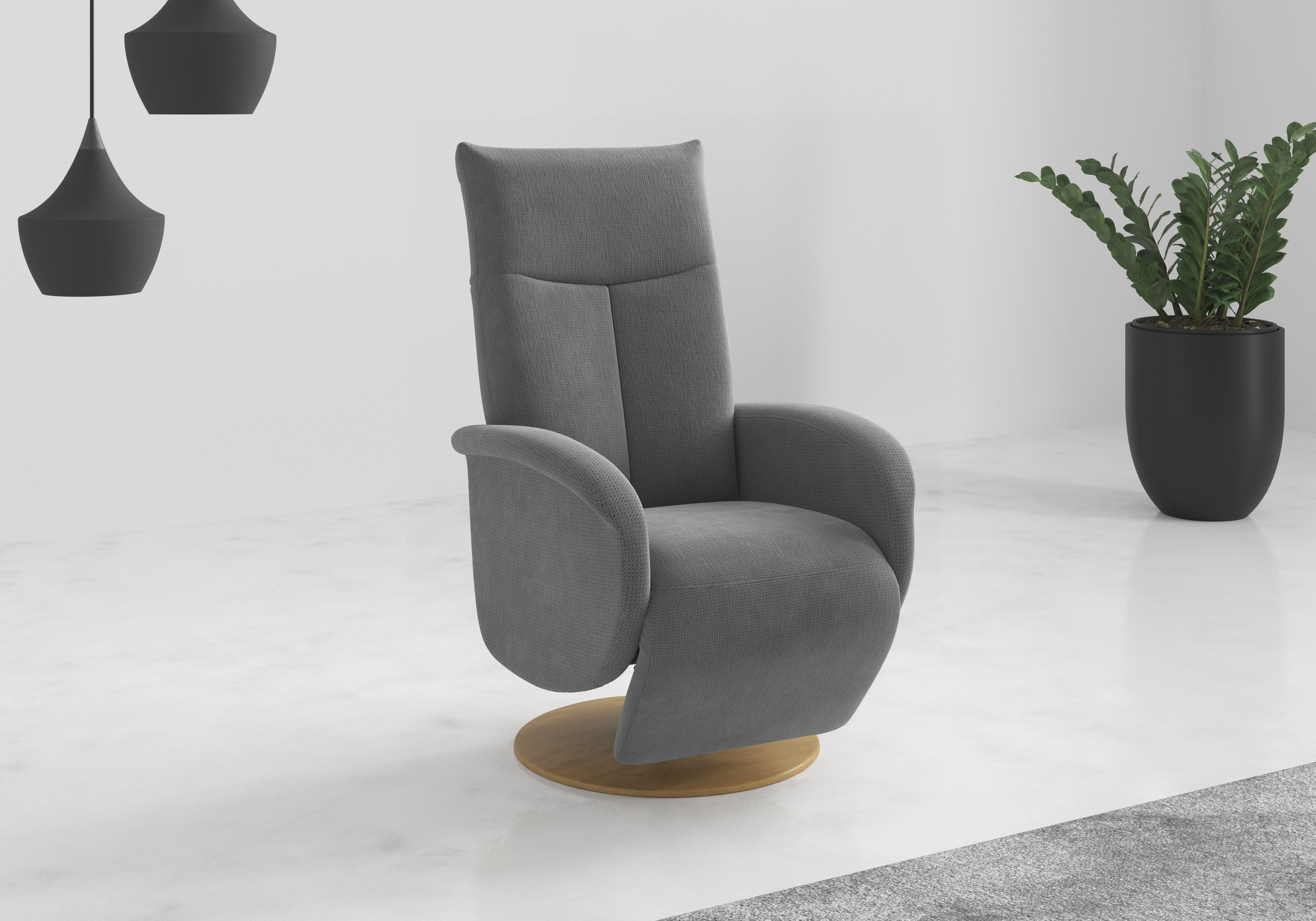 TV-Sessel HOME AFFAIRE "Glendale", grau, B:75cm H:112cm T:82cm, 90% Polyester, 10% Polyamid, Sessel, wahlweise mit Aufstehhilfe, 2 Motoren und Akku