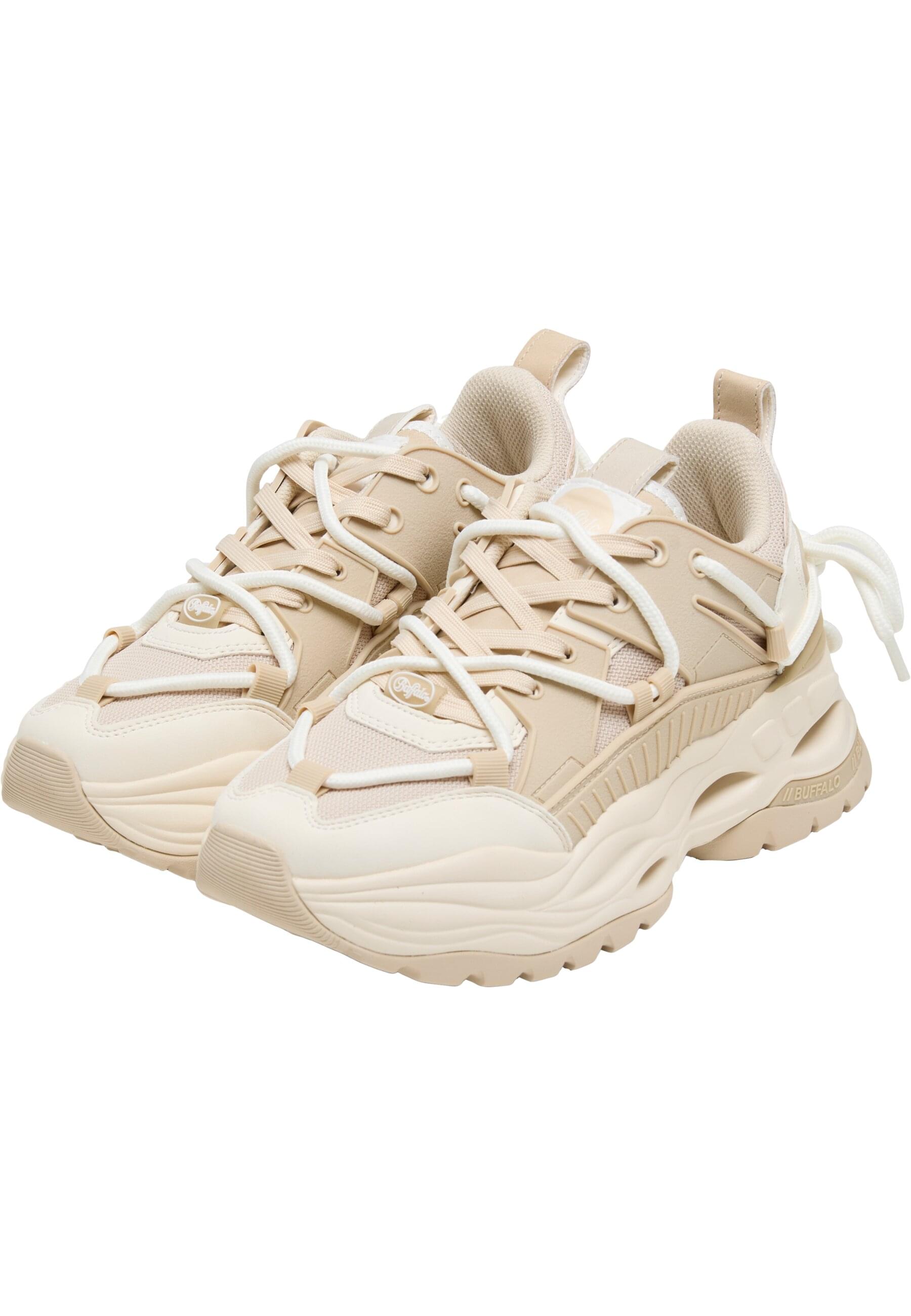 Trainingsschuh BUFFALO "Buffalo TRIPLET LACE -", Damen, Gr. 36, beige, cream, unifarben, Schuhe