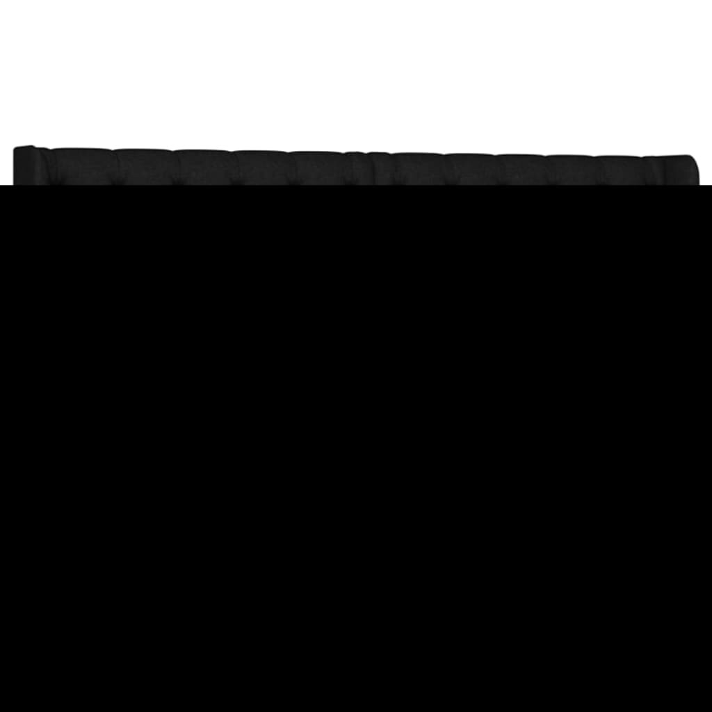 vidaXL Kopfteil mit Ohren Schwarz 163x16x78/88 cm Stoff Image