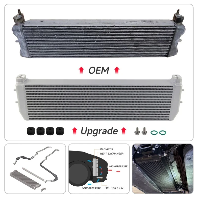 Upgrade Performance Bar & Plate Ölkühler passend für BMW M5 M6 F90 F10 2012–2020; M850i 2019–2020 V8 4.4L S63 Motor Silber/Schwarz Image