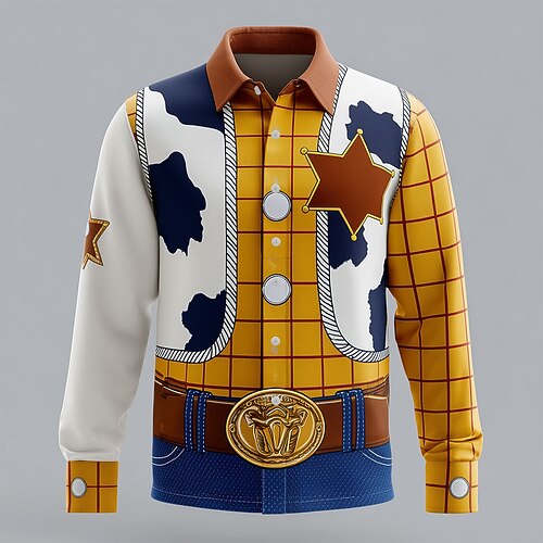 Herren Gitter- / Plaidmuster Kostüm Hemd Knopfhemd Langarm Modisch lässig Ferien Alltagstauglich Frühling Herbst Umlegekragen 3D-Druck Hemden mit Kragen Weiß Gelb Image