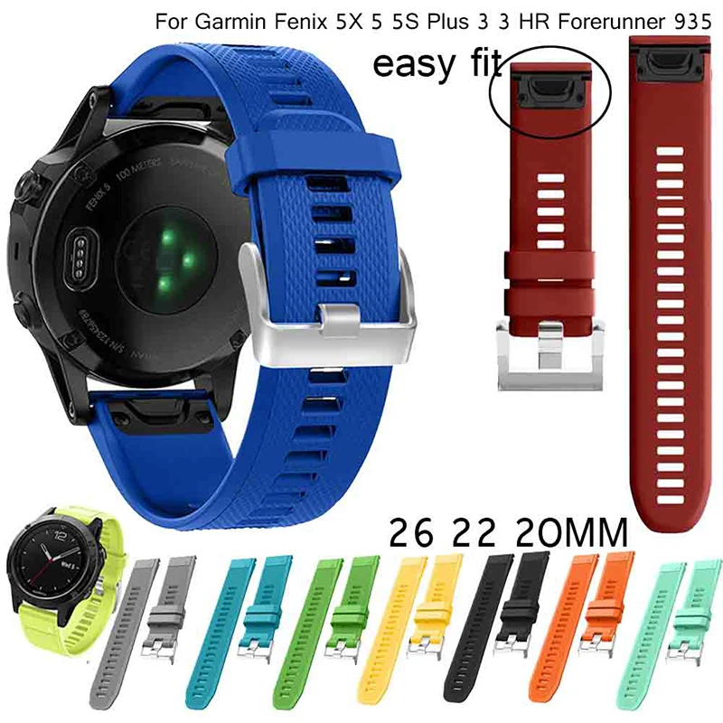 20mm 22mm 26mm Silikon für Garmin Fenix 7 6 6Pro Fenix 5 5 Plus Forerunner 945 935 Armband Armband Schnellverschluss Armband Band Image