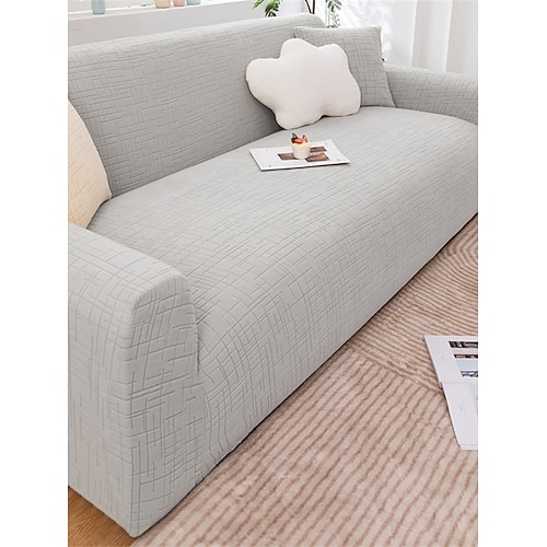 1 Stück verschleißfester elastischer Sofabezug aus Jacquard – einfarbiger, hochwertiger, universeller, verdickter Anti-Rutsch-Schonbezug für alle Jahreszeiten, geeignet für L-förmige und Image