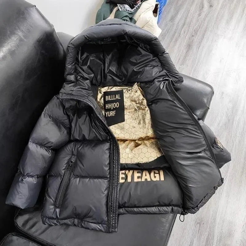 Kinderjacke Winter Daunenjacke Jacke Schwarz Gold Daunenjacke Jungen Mädchen Mittlere und große Kinder Verdickte kurze Jacke