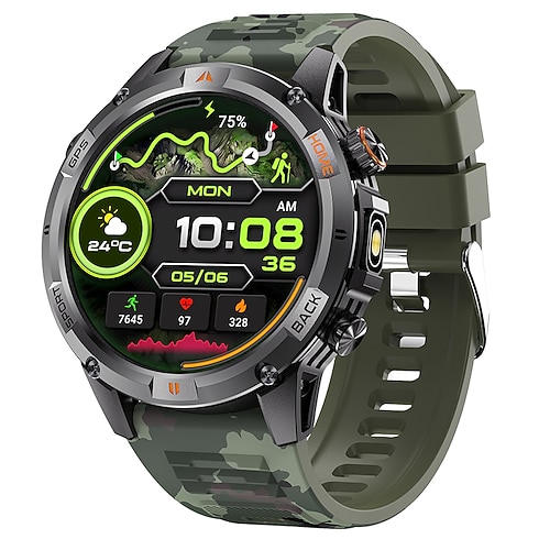 2025 GPS-Smartwatch 1,46 IPS-Bildschirm Kompass Taschenlampe Bluetooth-Anrufe 580 mAh Akku wasserdicht Fitness-Trackr Sport-Smartwatch