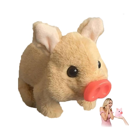 Elektrisches Schwein, realistisches Plüschspielzeug, laufendes, interaktives Schweinchen, krabbelndes, elektronisches Plüschschwein, das läuft, mit dem Schwanz wedelt, mit der Nase wackelt und Image