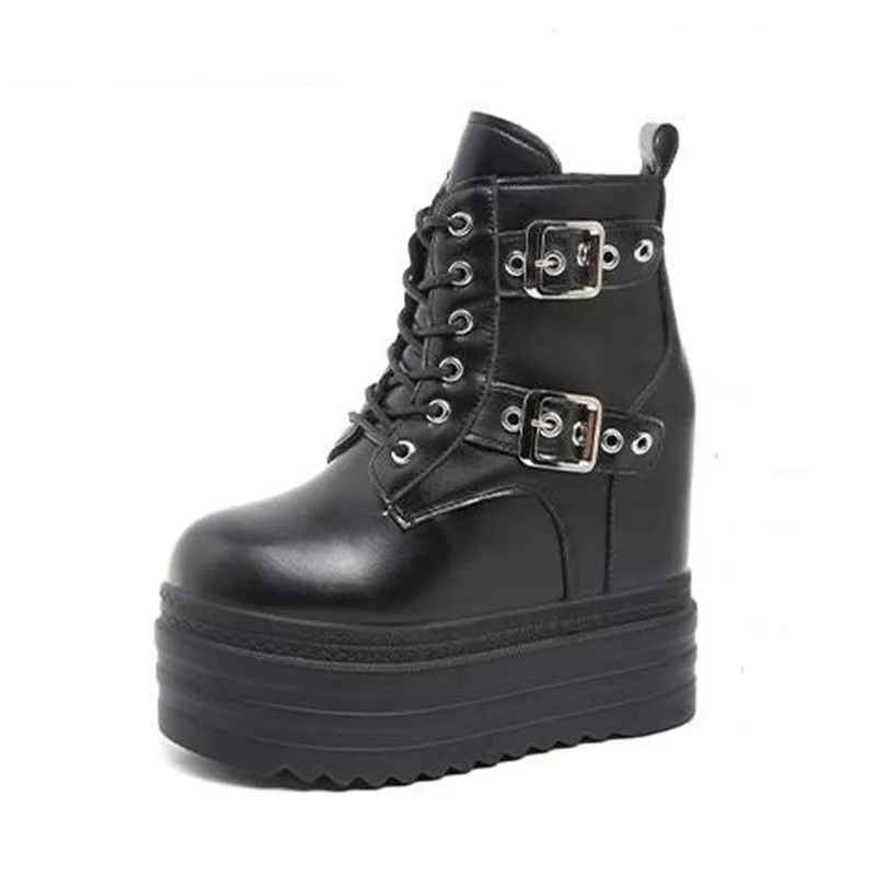 2025 Luxus Marke Goth Punk Plattform Ankle Chelsea Stiefel Frauen Neue Chunky Keile Motorrad Schuhe Große Größen 42 Frau Turnschuhe