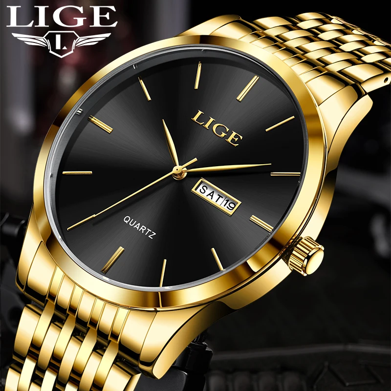 2025 LIGE Männer Business Uhren Top-marke Luxus Mann Armbanduhr Wasserdicht Leucht Datum Woche Quarz herren Uhr Hohe Qualität + box Image