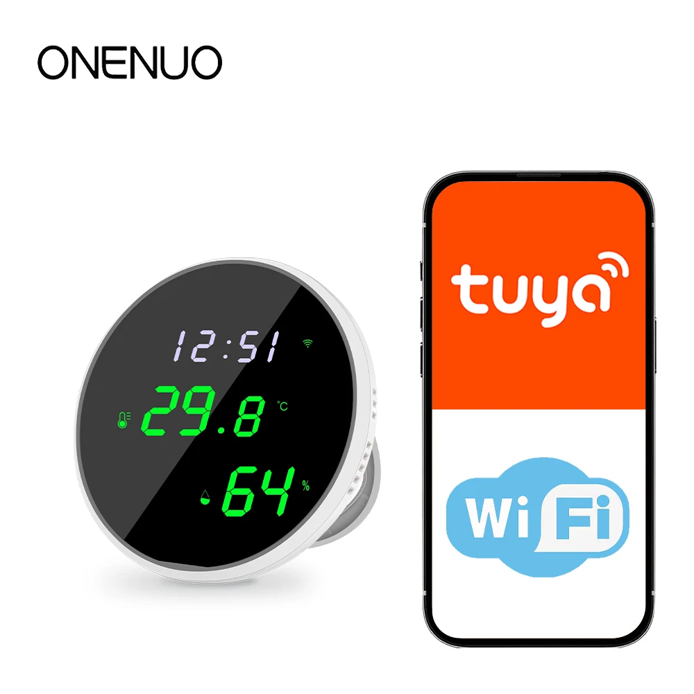 Tuya Smart Indoor Hygrometer Thermometer WiFi Temperatur Feuchtigkeit Sensor Mit Led-anzeige Hintergrundbeleuchtung Arbeit Mit Google Home Alexa Image