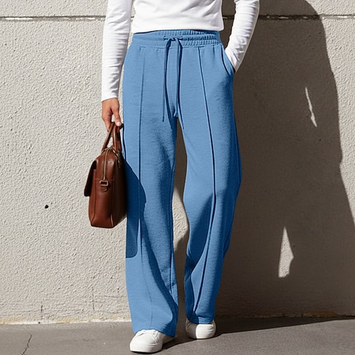 Herren Jogginghose Hose Baggy-Hosen Gerade geschnittene Sweatpants Faltenhose Kordelzug Elastischer Bund Einfach Atmungsaktiv Volle Länge Sport im Freien Lässig Täglich Mode Streetwear Schwarz Image