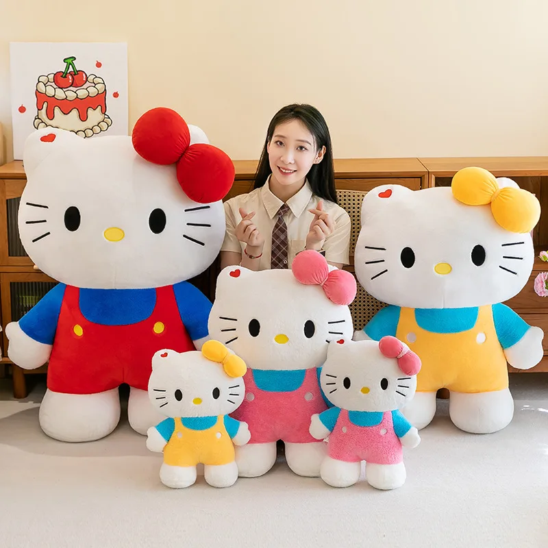 Riesige Plüsch-KT-Katzenpuppen Große Weiche Niedliche Hello Kitty Plüschtiere Süße Cartoon-Katzen Weiche Stofftier-Katzenpuppe Weihnachtsgeschenke
