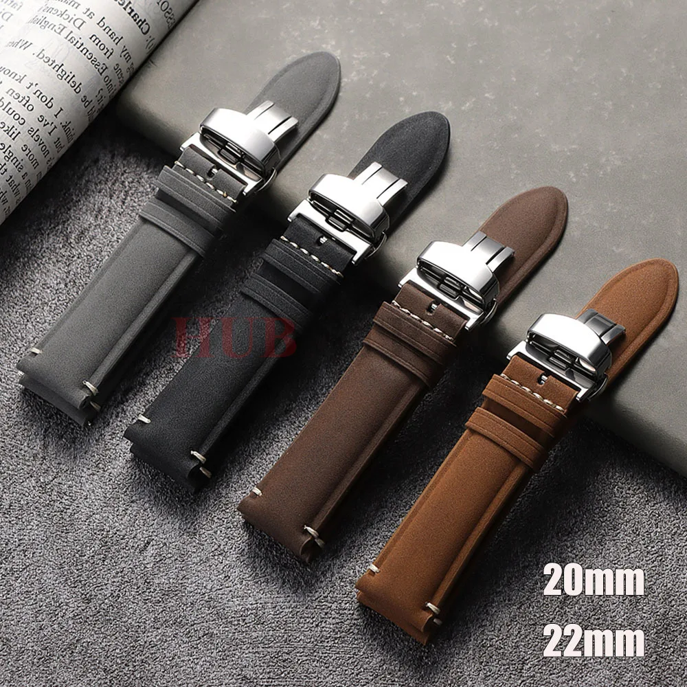Kalbsleder-Rindsleder-Armband für Omega für Seiko Uhrenarmband 20 mm 22 mm Universal Soft Strap Dunkelbraun für Casio für Rolex-Armband Image