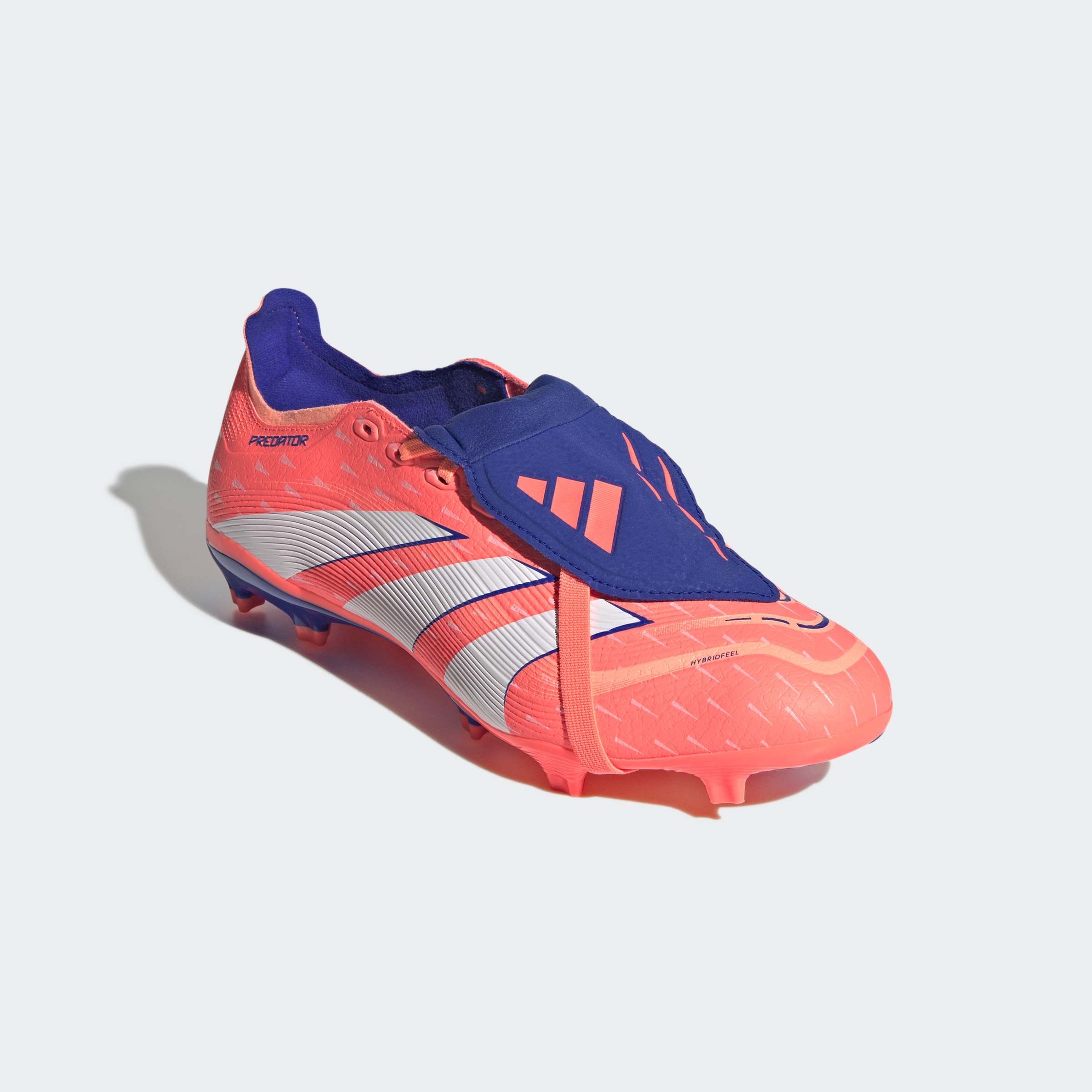 Fußballschuh ADIDAS PERFORMANCE "PREDATOR LEAGUE FOLD-OVER TONGUE FIRM/MULTI-GROUND", Damen, Gr. 43, signal coral, cloud weiß, beam orange, Synthetik, Schuhe Fußballschuh, geeignet für Rasen- und Kunstrasenplätze