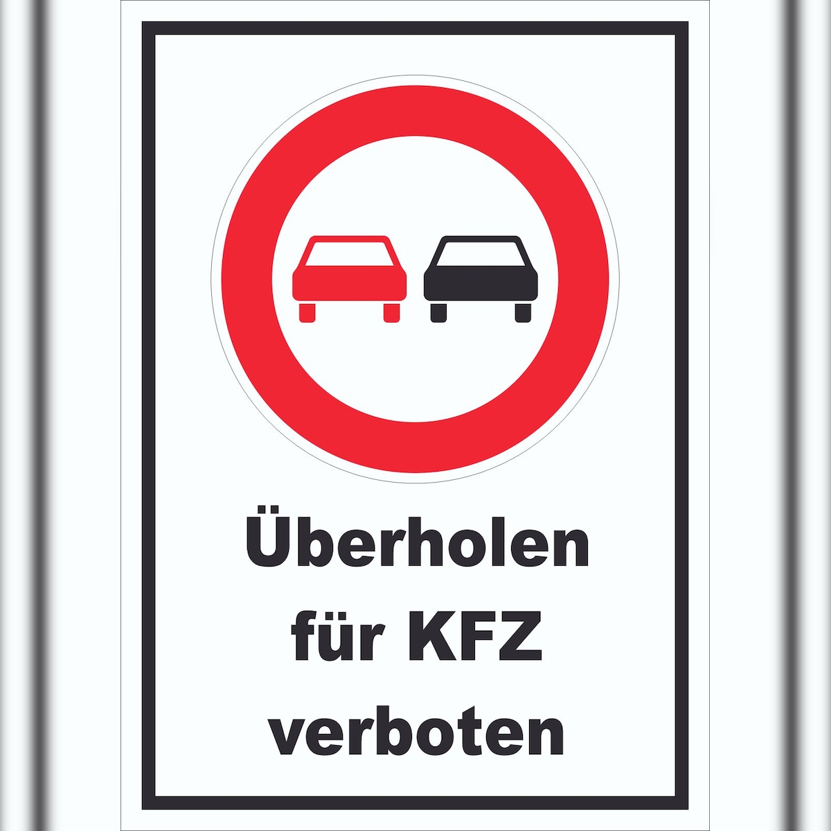 HB-Druck Überholverbot KFZ Schild A4 Rückseite selbstklebend Image