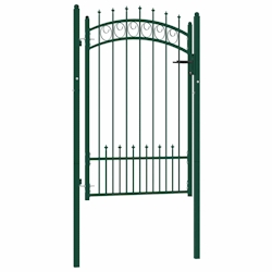 vidaXL Zauntor mit Spitzen Stahl 100x150 cm Grün Image