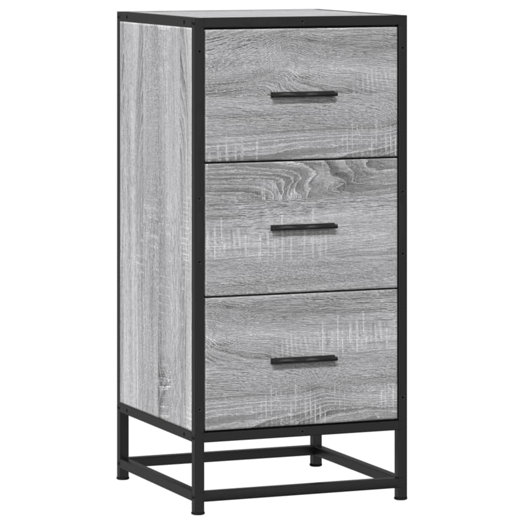 vidaXL Sideboard Grau Sonoma 35,5x35x76 cm Holzwerkstoff und Metall Image