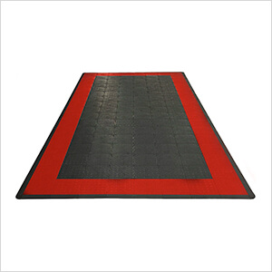 Swisstrax Diamondtrax Home Single Car Garage Floor Tile Mat (Jet Black / Racing Red)
