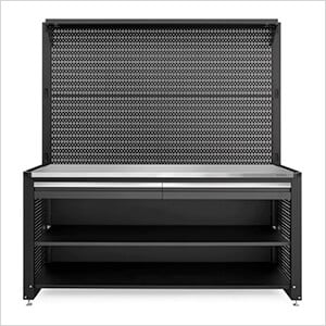 NewAge Garage Cabinets PRO Series Grey 78-Inch Workstation with Stainless Steel Top and 30 Piece Accessory Kit