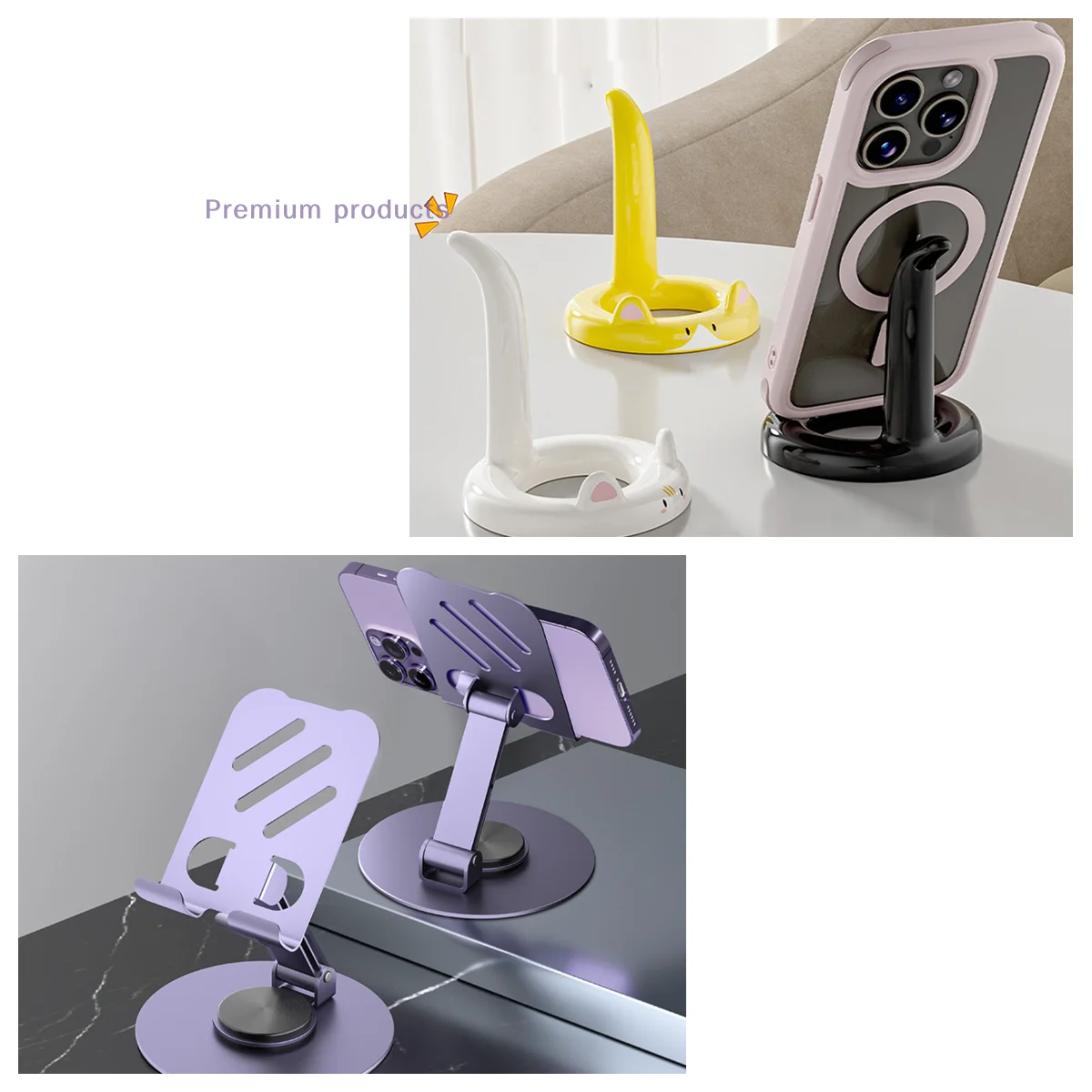 Cute And Sweet Cartoon Cat Mobile Phone Holder, Creative Desktop Mini Mobile Phone Holder, Can Be Used As A Decorative Ornament