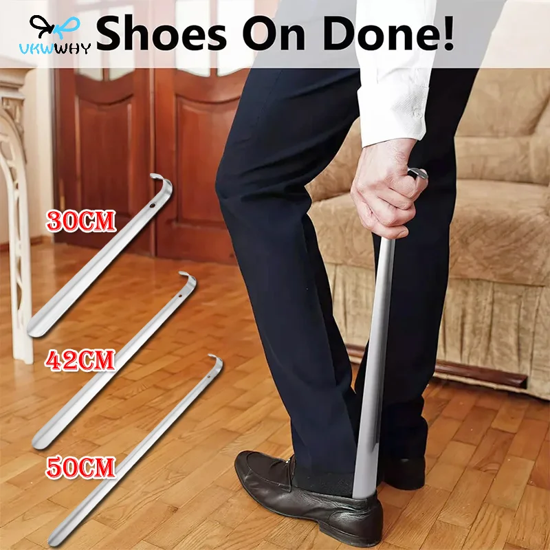 30/42/52 cm Edelstahl Schuhlöffel Professionelle Schuhlöffel Einfach Griff Metall Schuh Extractor Faul Schuh Helfer Schuh Zubehör