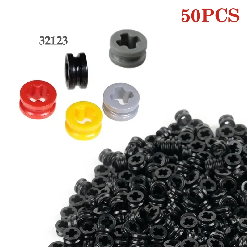 50 Teile/satz 1/2 Kreuz Buchse Technologie Bausteine Teile 32123 4265c Achse Bush Baut Puzzle DIY MOC Ziegel Spielzeug Zubehör Image