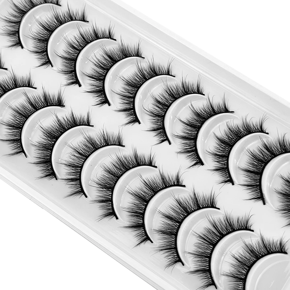 Neue 10 Paar 3D Faux Nerz Wimpern Natürliche Lange Weiche Kurze Wimpern Handgemachte Gefälschte Wimpern Make-Up-Tool Wimpern Verlängerung maquiagem Image