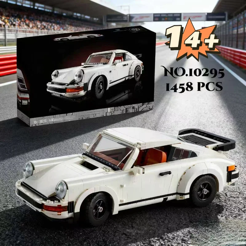1458PCS MOC 10295 Retro Weiß Hypercar Bausteine Modell Ziegel Super Racing Auto Technische Spielzeug Kind Weihnachten Geburtstag Geschenke Image