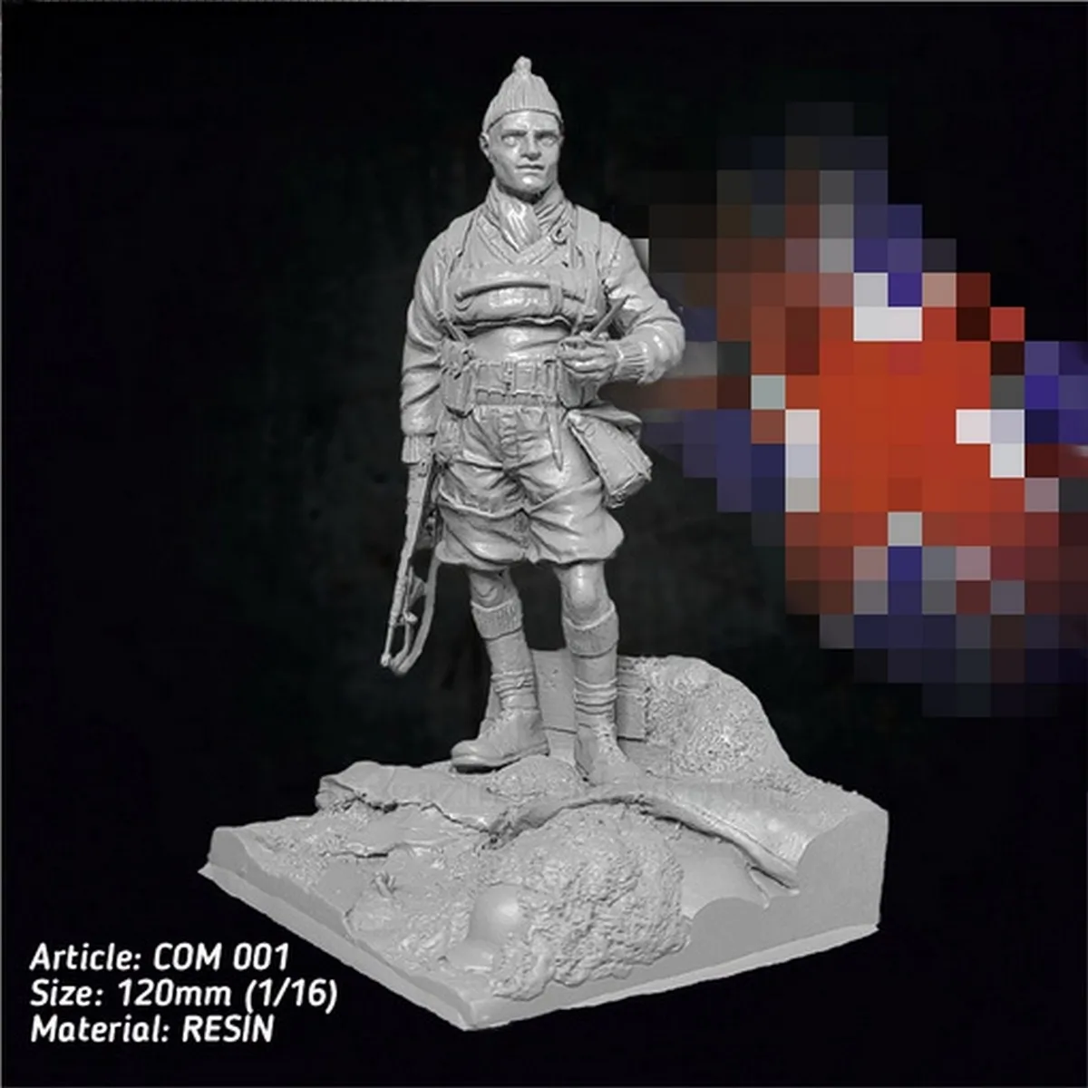 Unbemalter Modellbausatz aus 1/16, Militärthema, Soldat aus dem Zweiten Weltkrieg, unmontiert und unbemalt GK, 1330R Image