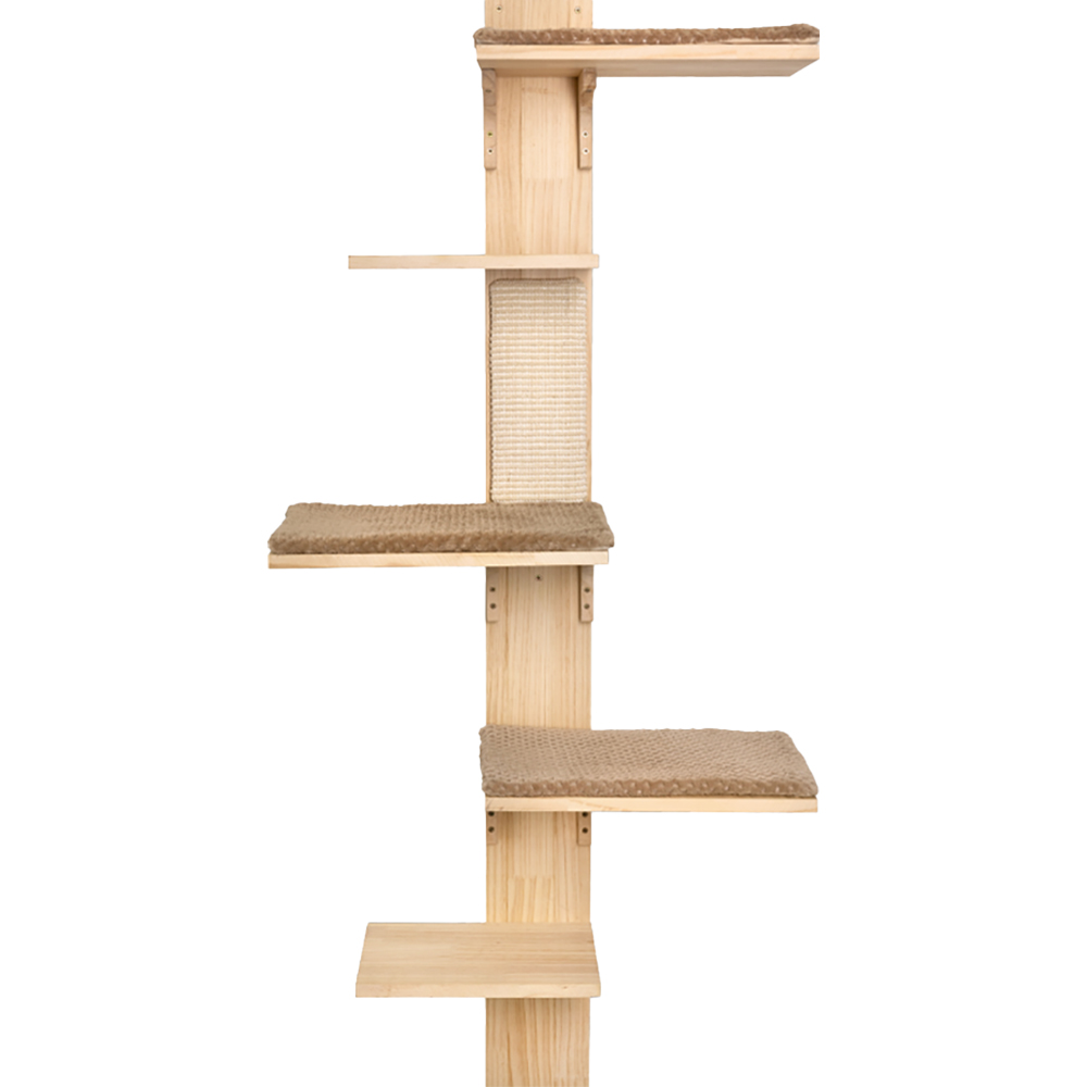 Arbre à chat mural Timber pour chats de Kerbl Pet, bois naturel/gris