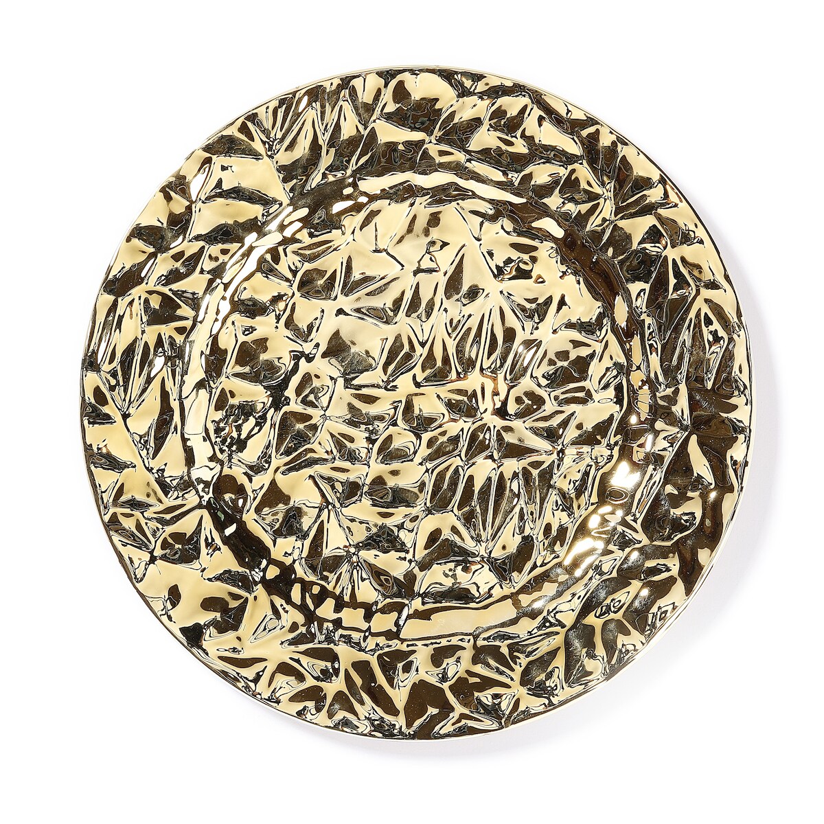 Inges Magic & Goodz Dekoteller Kunststoff Diamanten Muster 33cm gold Image