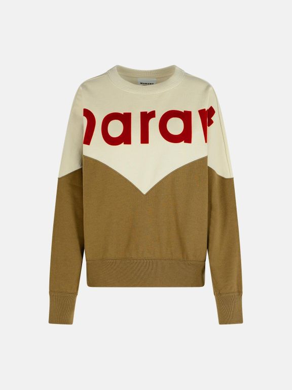 'Khaki Houston' Dark Cotton Blend Sweatshirt - Green - Isabel Marant Sweats
