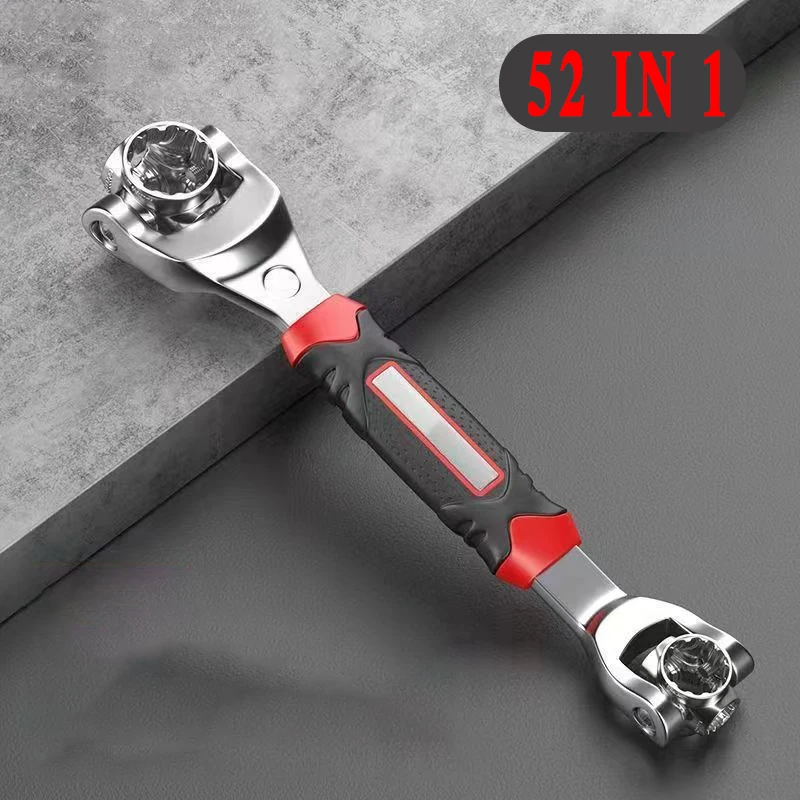 52 en 1 outils douille fonctionne universel cliquet cannelé boulons manchon Rotation outils à main 360 degrés outils de clé tigre polyvalents