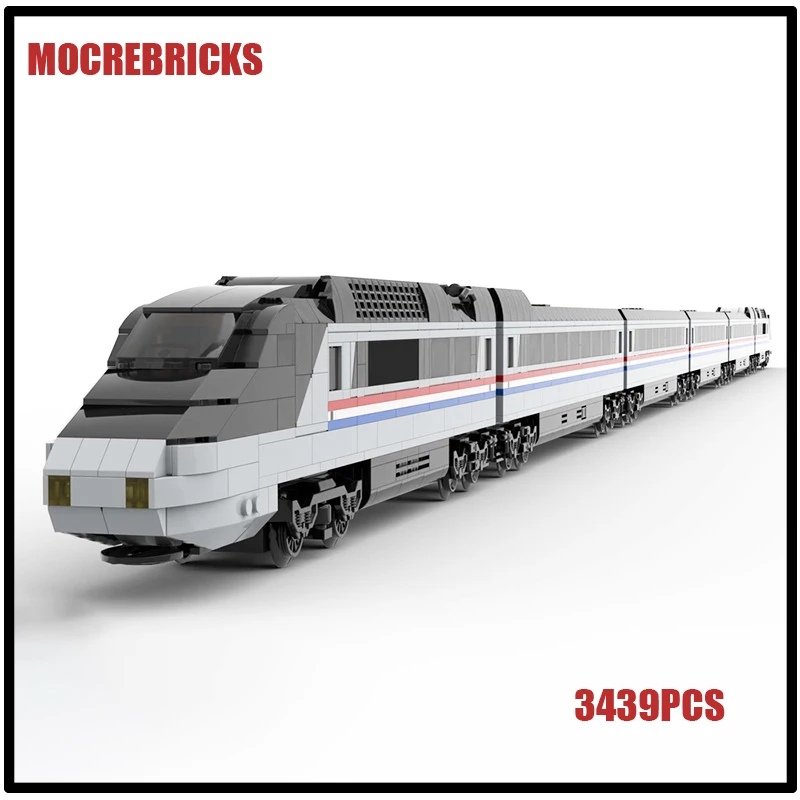 Elektrische Mehrereinheit High-speed Eisenbahn Züge Neue Metroliner Technische Lokomotive MOC Bausteine Modus Sets Ziegel Spielzeug Image