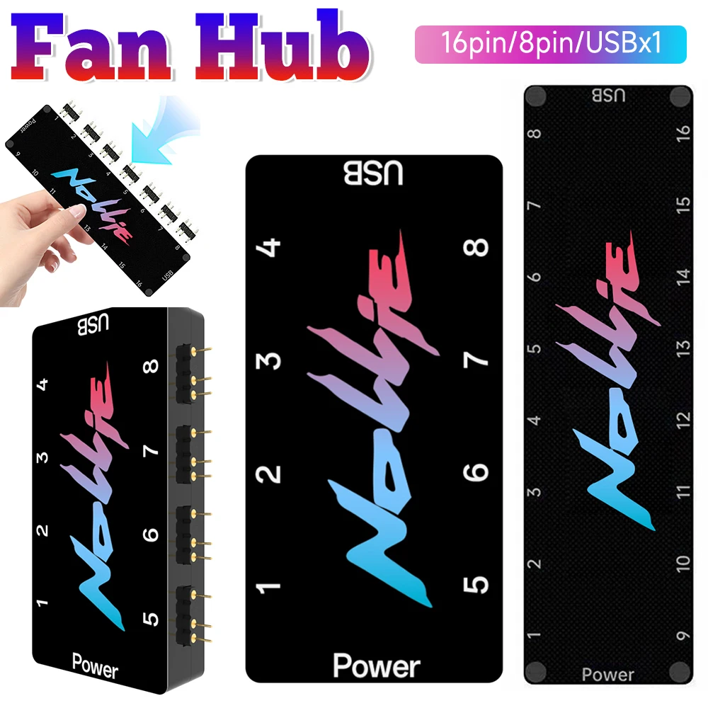 Nollie SignalRGB OpenRGB Universal 5V 3PIN ARGB Controller 8-Wege adressierbarer ARGB Splitter HUB für Computergehäuse Lüfter Lichtleiste