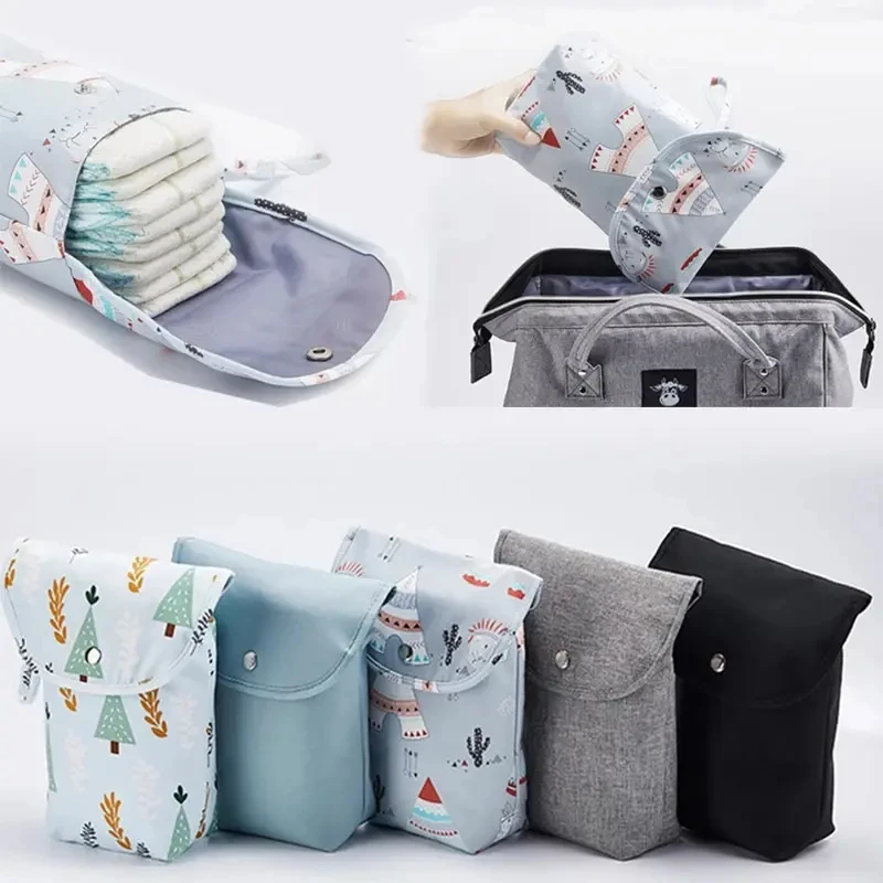 Baby Windel Tasche Wasserdicht Nass Trocken Pack Mumie Lagerung Beutel Windel Organizer Einsatz Tote Geldbörse Reise Kinderwagen Tragen Tasche Image
