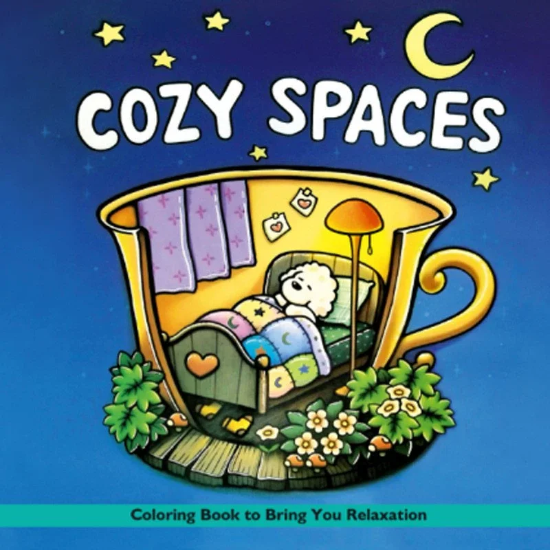 Malbücher für Erwachsene und Jugendliche mit niedlichen Welpen-Cartoon-Malbüchern zum Entspannen eines gemütlichen Hygge-Moments Image